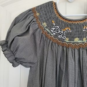 Embroidered Rosalina smocked bishop gingham plaid check prairie dre…